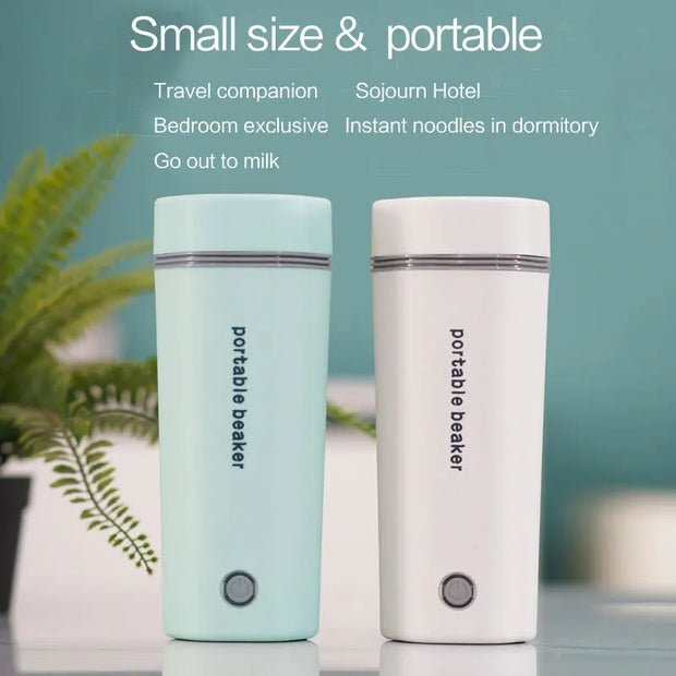 Portable Electric Kettle for Travel - Small Electric Thermos/Heating Cup/Bottle - Quick Boiling Hot Water Boiler/Heater/Warmer