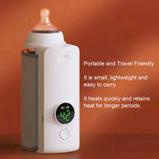 Portable Bottle Warmer Fast Heating Accurate Temperature Control Milk Bottle Warmer Cover Multifunctional ABS Leather for Home
