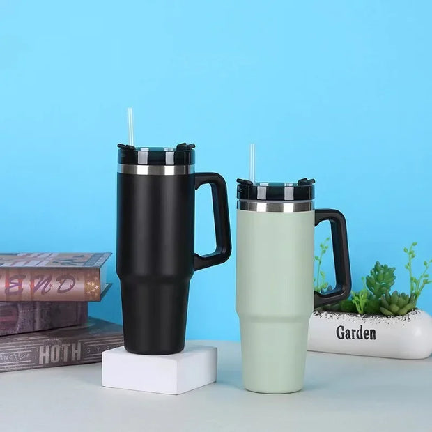 20Oz/30Oz Stainless Steel Vacuum Flask with Straw Car Thermal Cup Keeps Cold and Heat Thermal Mug Travel Thermal Water Bottle