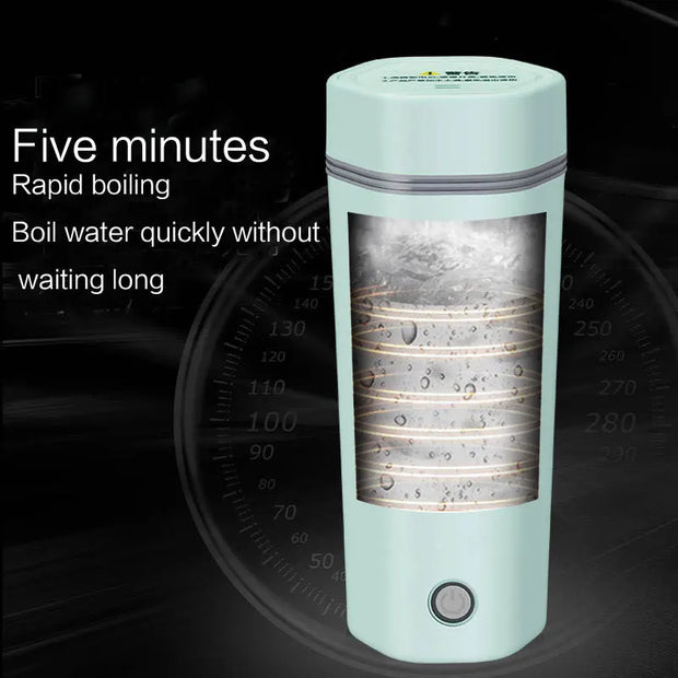 Portable Electric Kettle for Travel - Small Electric Thermos/Heating Cup/Bottle - Quick Boiling Hot Water Boiler/Heater/Warmer