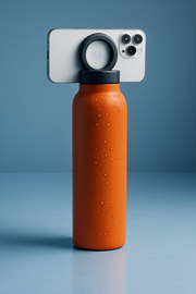 Stainless Steel Water Bottle with Phone Holder