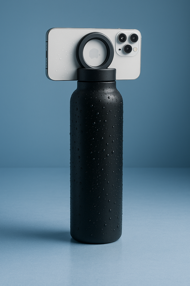 Stainless Steel Water Bottle with Phone Holder