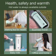 Portable Electric Kettle for Travel - Small Electric Thermos/Heating Cup/Bottle - Quick Boiling Hot Water Boiler/Heater/Warmer