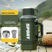 316 Stainless Steel Big Capacity Thermos Bottle 3L Outdoor Travel Coffee Mugs Thermal Vaccum Water Bottle Thermal Mug